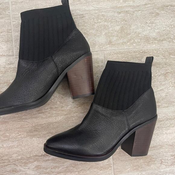 New! Kelsi Dagger sock black leather Booties sz 8 NWT - Picture 12 of 13